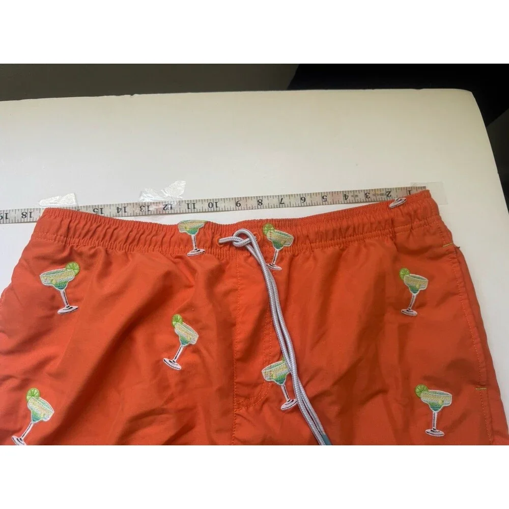 Tommy Bahama Men’s Swim Trunks Orange Margarita Print Size Large